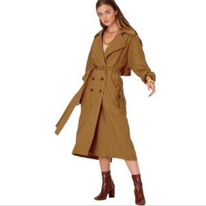 Jen’s Pirate Booty Linen Trench Coat Size Small